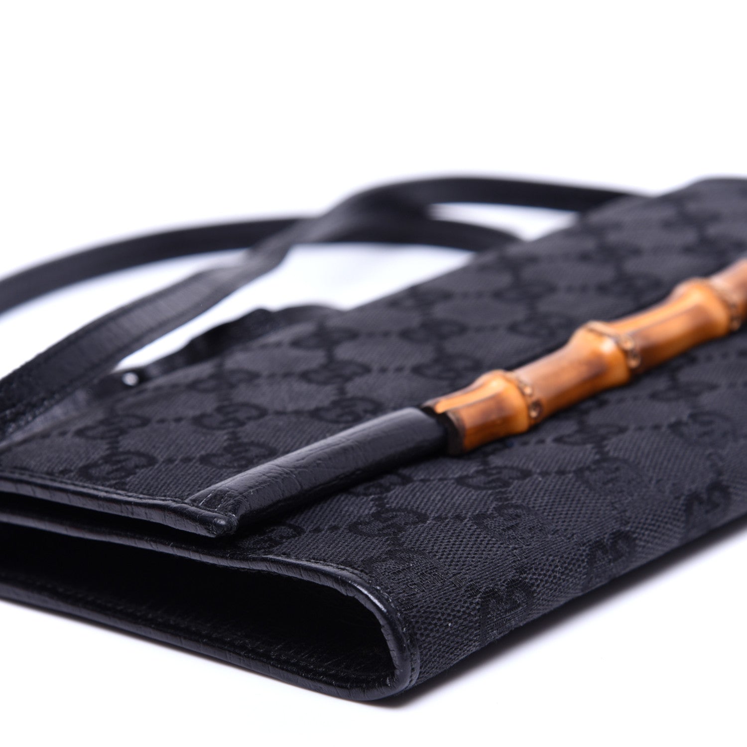 Gucci Monogram Bamboo Bar Clutch Black 6 of 11