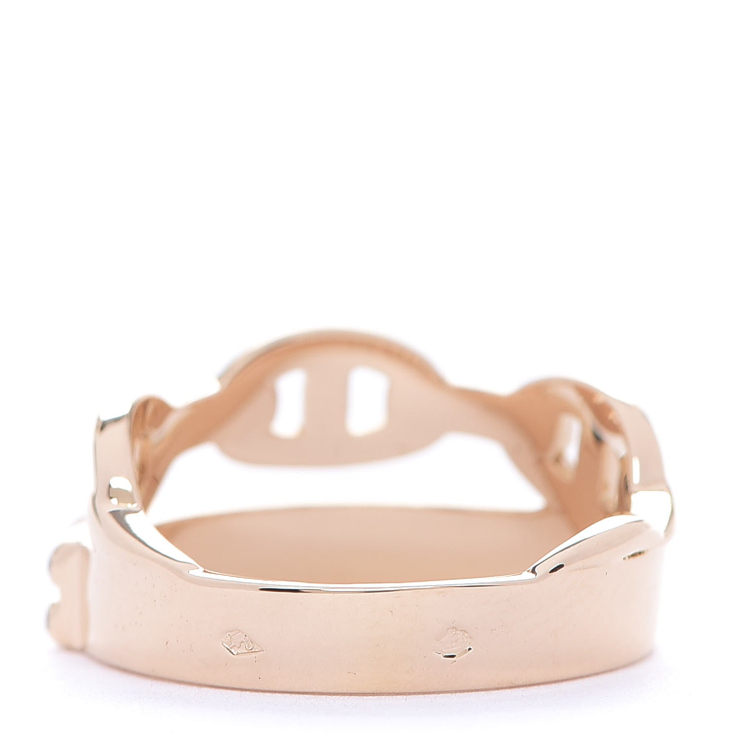 Hermes 18K Rose Gold Diamond Kelly Double Tour Ring 49 4.75 3 of 5