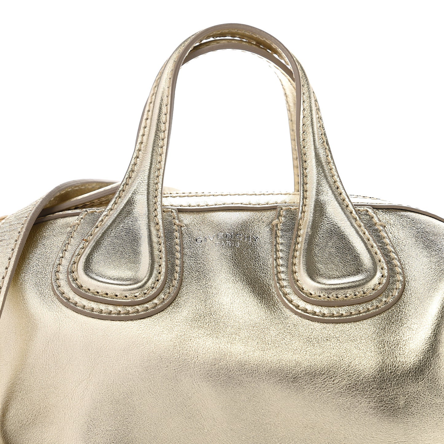 Metallic Calfskin Micro Nightingale Gold