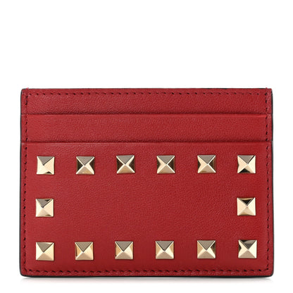 Valentino Garavani Vitello Rockstud Card Holder Rosso Valentino 1 of 7