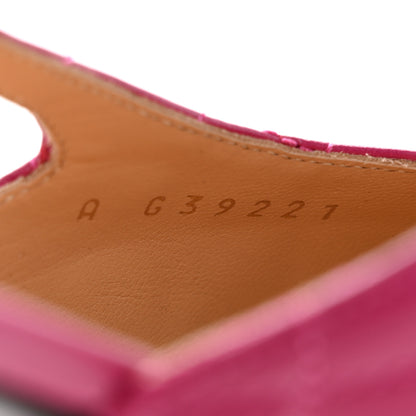 Chanel Lambskin Patent Cap Toe CC Slingback Flats 37 Pink Black 8 of 11