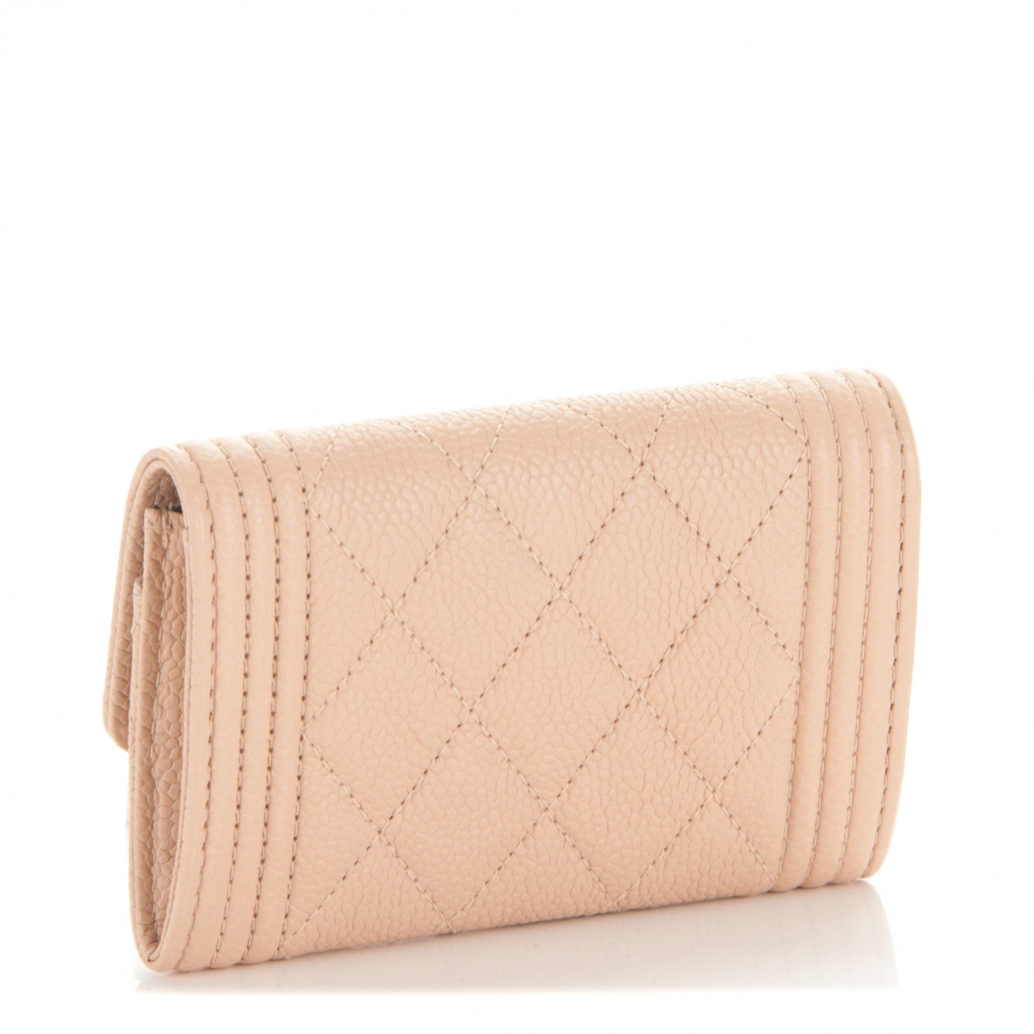 Chanel Caviar Quilted Boy Card Holder Wallet Beige Clair 3 of 8