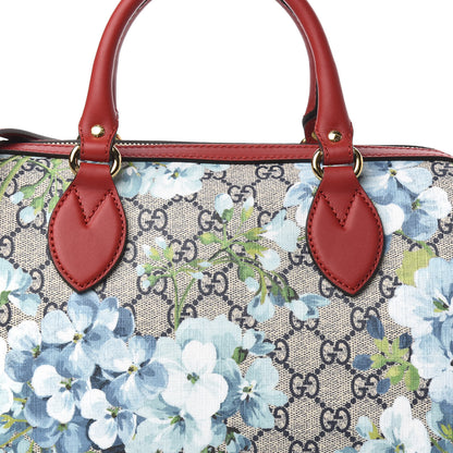 Gucci GG Supreme Monogram Blooms Small Boston Beige Blue Navy Hibiscus Red 11 of 11