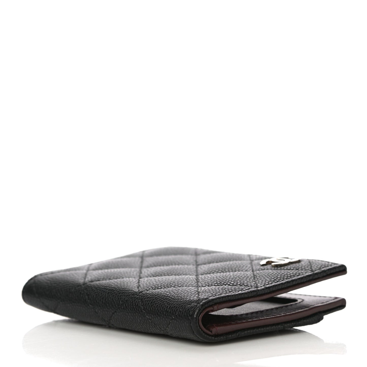 Caviar Quilted Card Holder Wallet Black