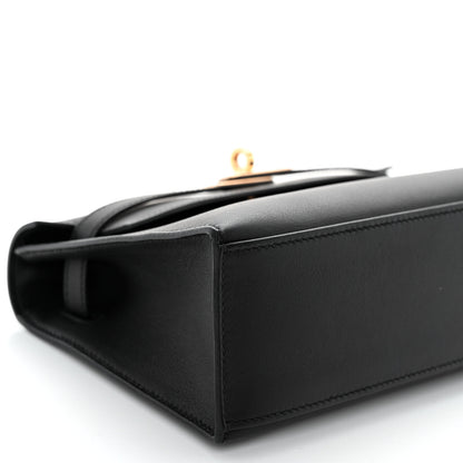 Hermes Swift Kelly Pochette Clutch Black 10 of 12