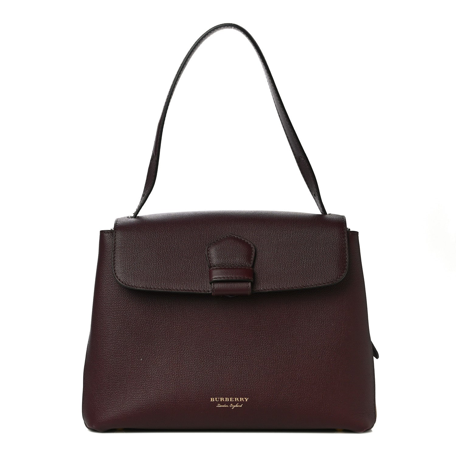 Burberry Derby Calfskin House Check Medium Camberley Burgundy 1 of 13