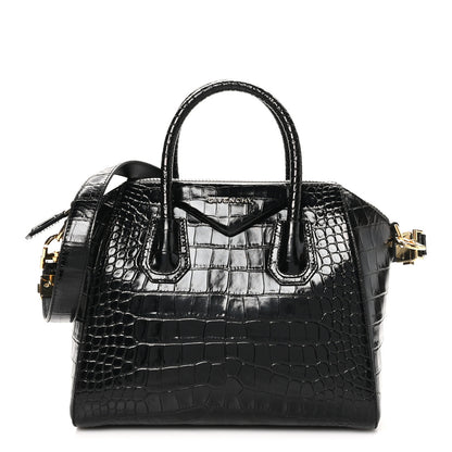 Givenchy Calfskin Crocodile Embossed Small Antigona Black 1 of 10