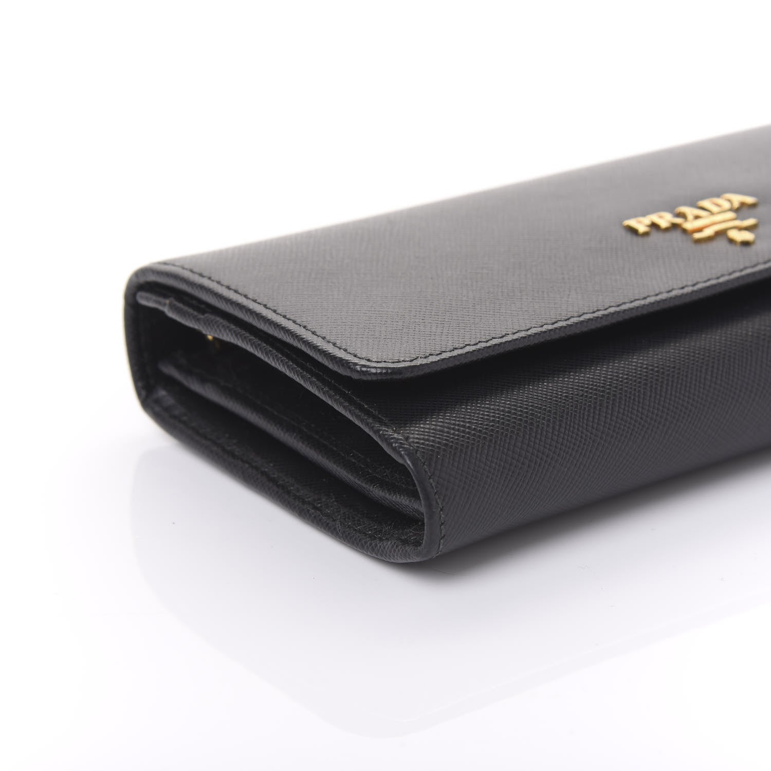 Prada Saffiano Continental Flap Wallet Black 6 of 10
