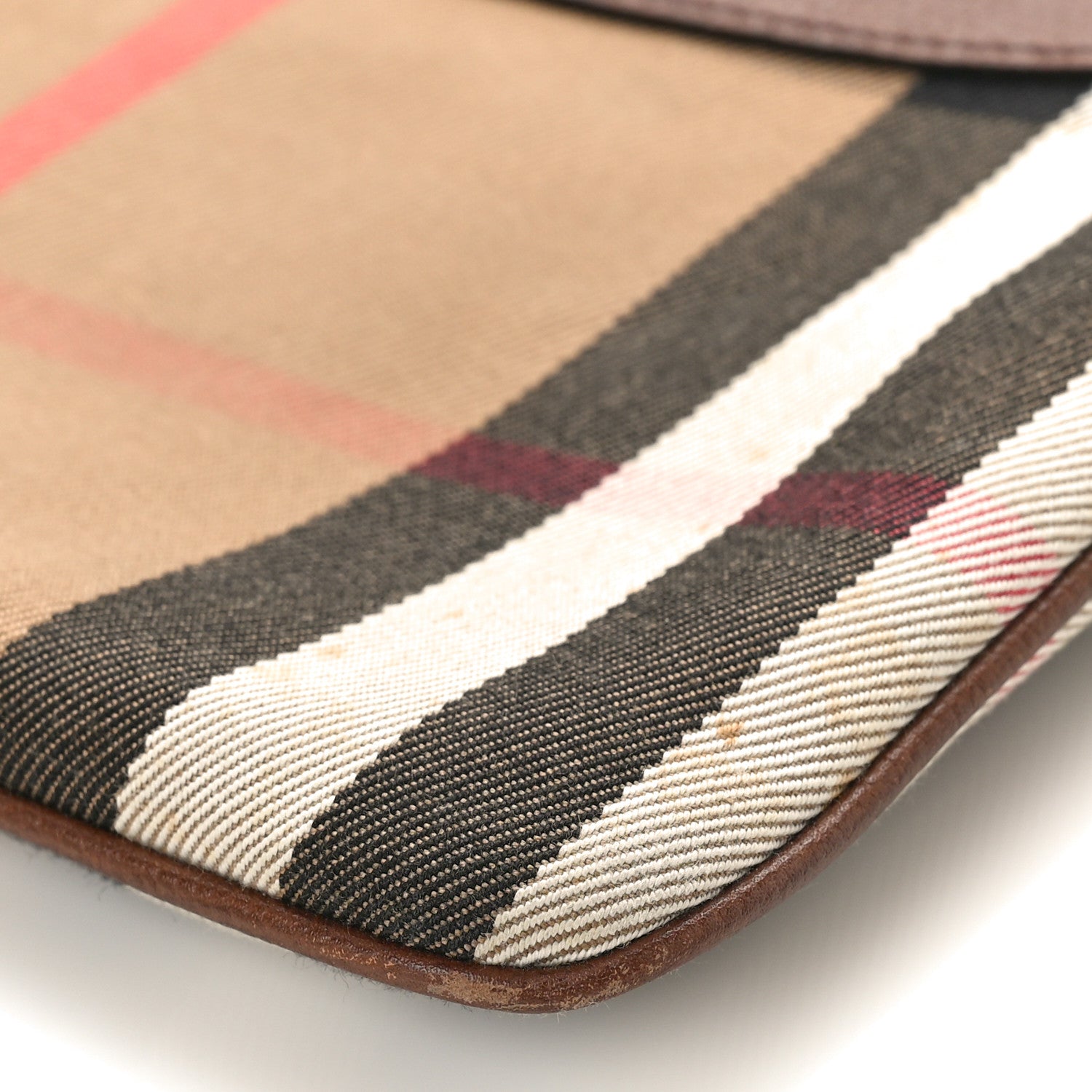 Burberry House Check Derby Peyton Crossbody Clutch Bag Tan 8 of 9