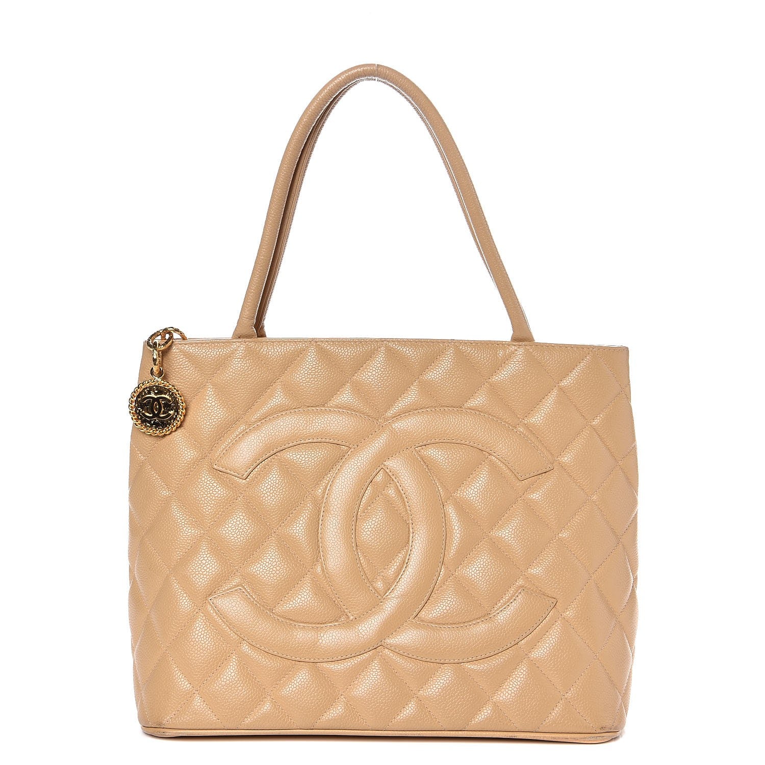 Chanel Caviar Quilted Medallion Tote Beige 1 of 12