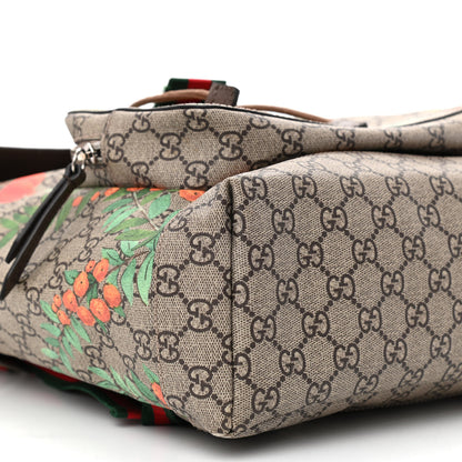 Gucci GG Supreme Monogram Tian Web Single Buckle Backpack Beige Multicolor New Acero 9 of 11