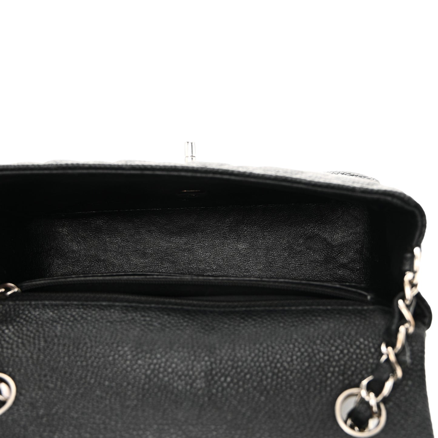 Caviar Quilted Mini Rectangular Flap Black