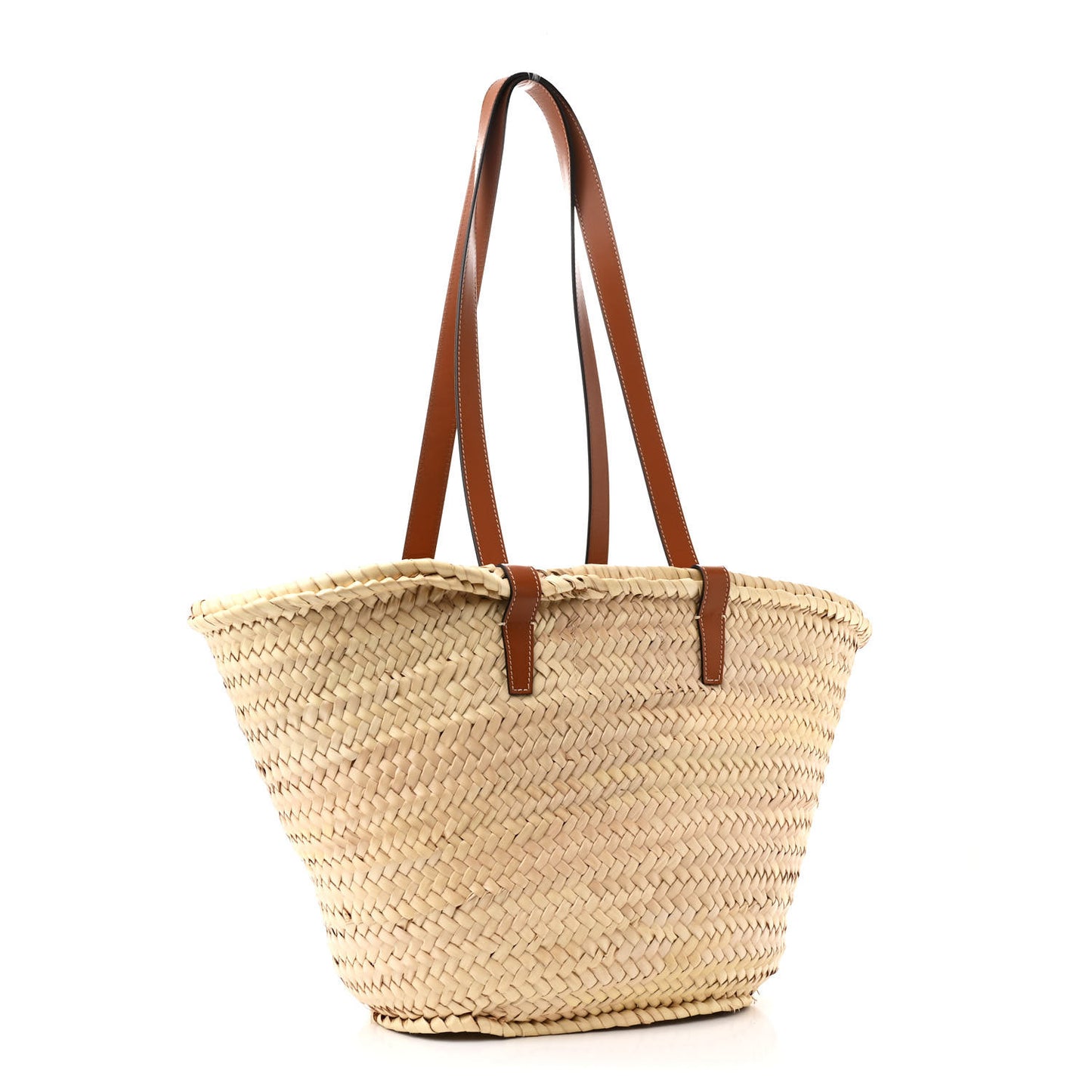 Raffia Calfskin Triomphe Medium Panier Tan