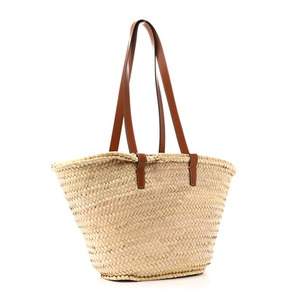 Celine Raffia Calfskin Triomphe Medium Panier Tan 3 of 9