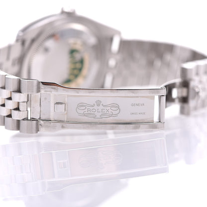 Rolex Stainless Steel 18K White Gold 36mm Oyster Perpetual Datejust Watch Black Jubilee Roman 116234 5 of 9
