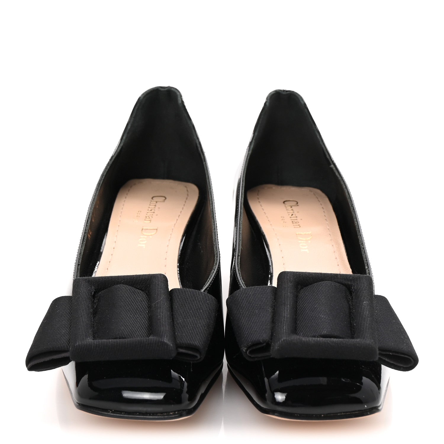 Christian Dior Patent Grosgrain Bow Idylle 35mm Pumps 36 Black