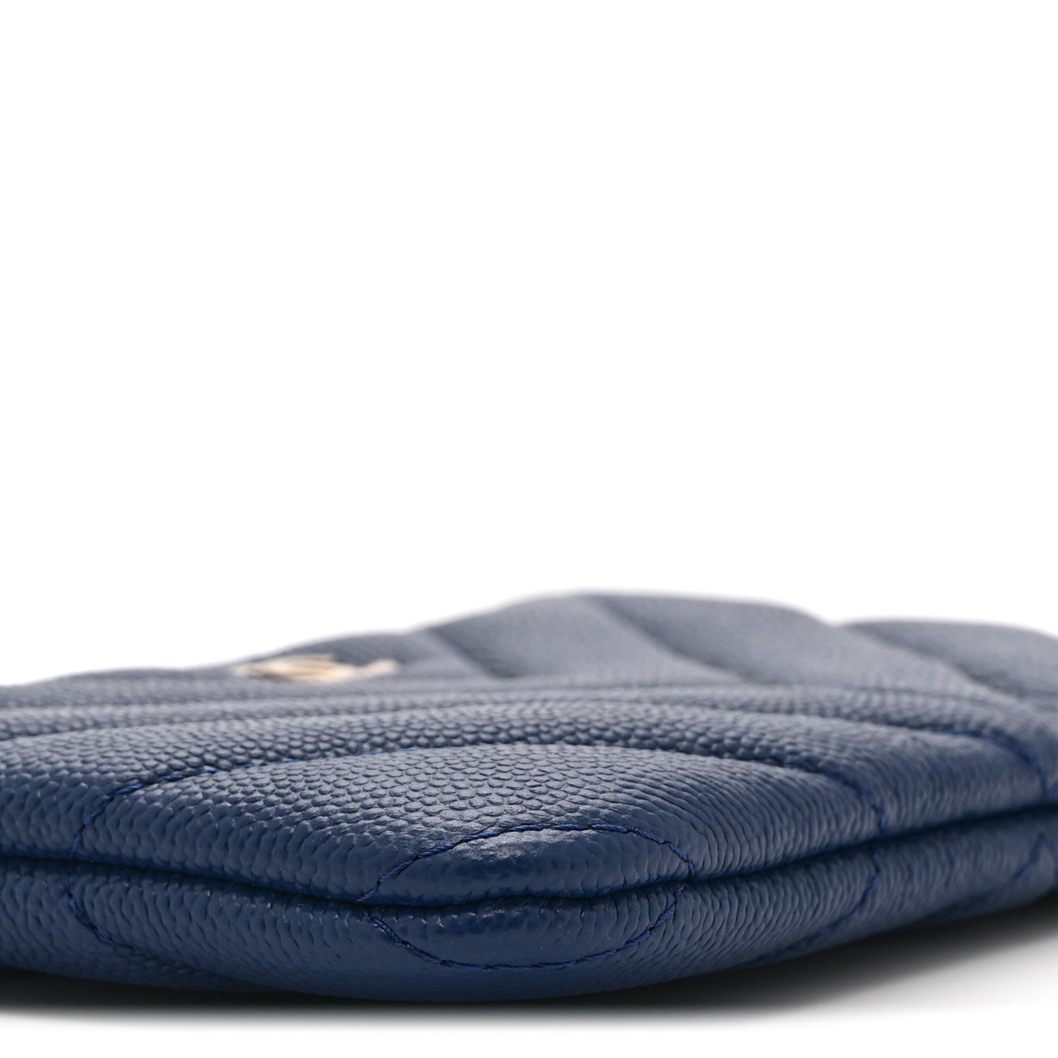 Chanel Caviar Chevron Quilted Small Ancient Greek Charms Cosmetic Case Blue 8 of 9