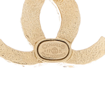 Chanel Crystal Textured CC Earrings Gold 4 of 5