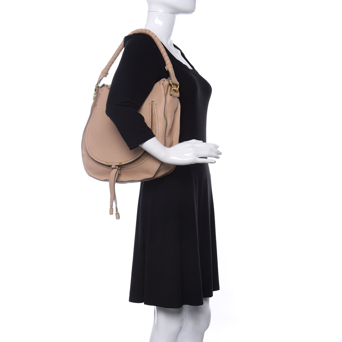 Calfskin Medium Marcie Nude Hobo Blondie Beige