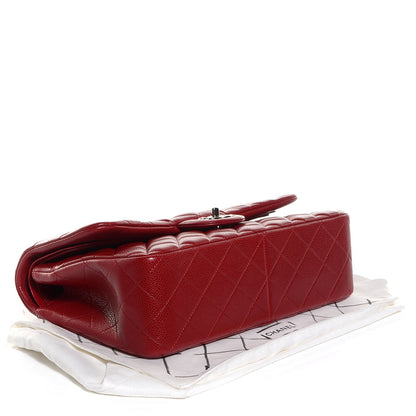 Chanel Caviar Quilted Jumbo Double Flap Red 4 of 8