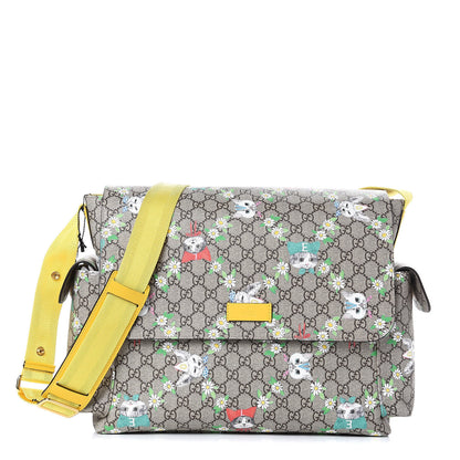Gucci GG Supreme Monogram Love Pets Diaper Bag Yellow 1 of 11