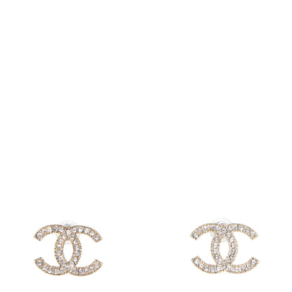 Chanel Crystal CC Earrings Gold 1 of 3