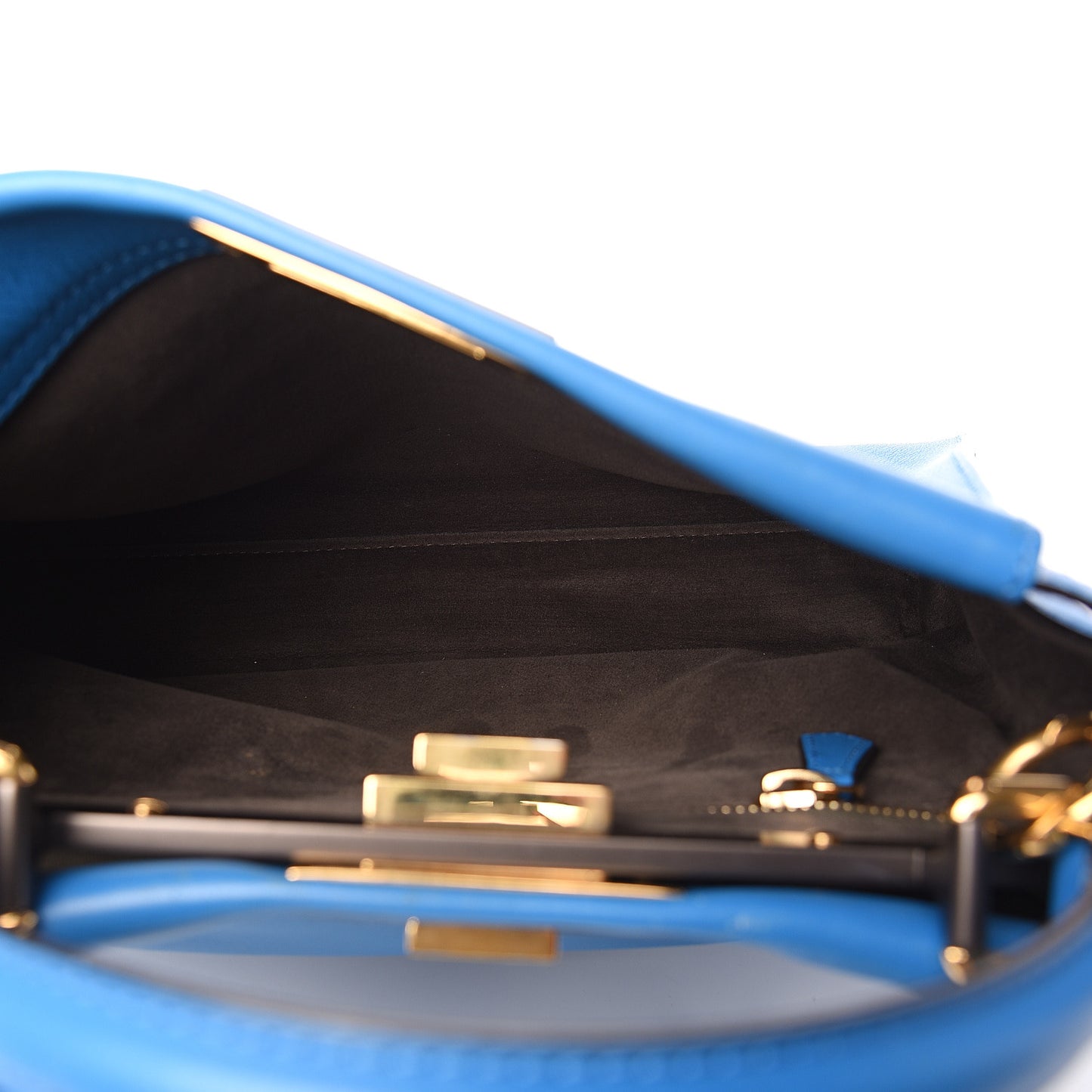Vitello Seta Medium Peekaboo Iconic Satchel Blue Royal