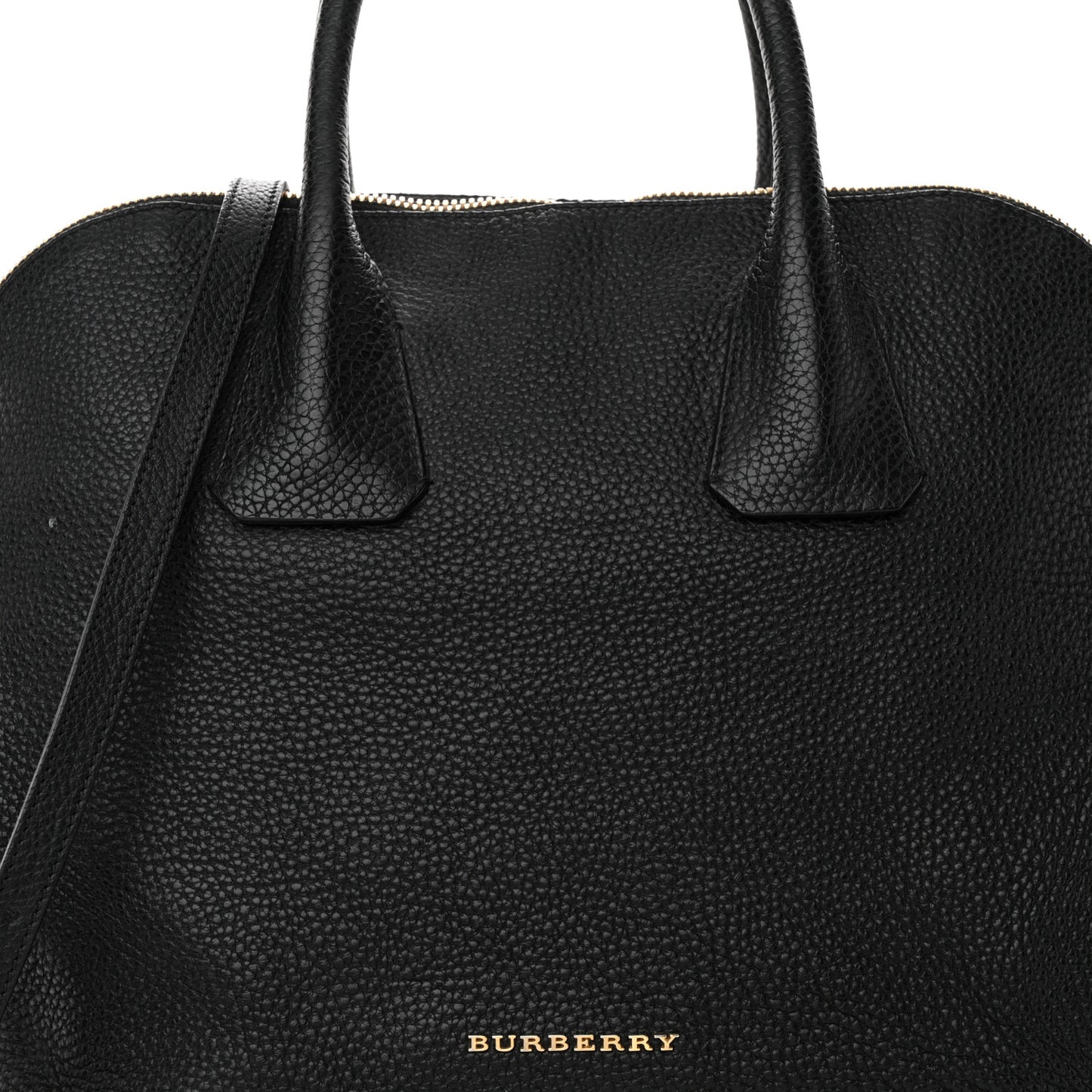 London Grainy Calfskin Medium Greenwood Bowling Bag Black