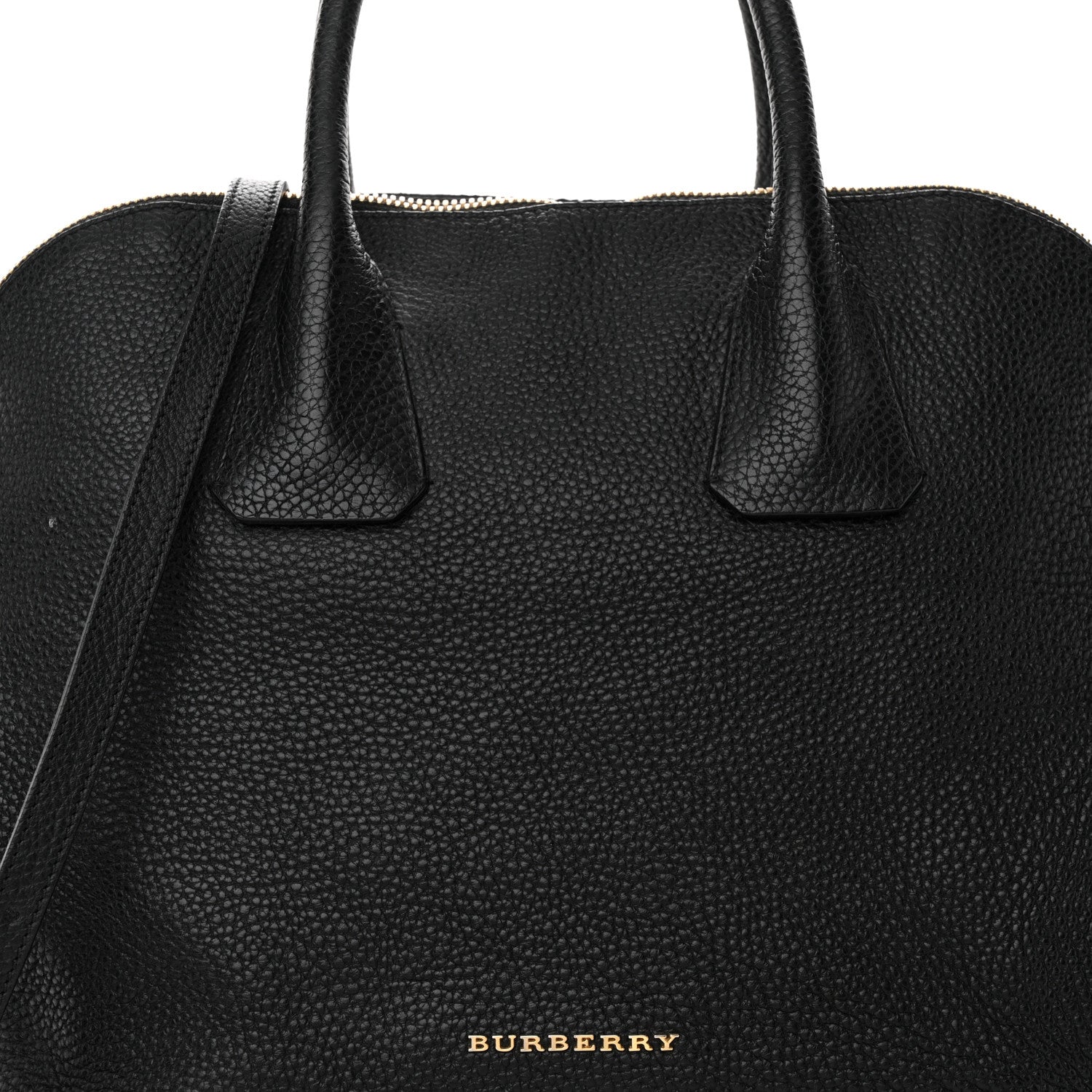 Burberry London Grainy Calfskin Medium Greenwood Bowling Bag Black 7 of 16