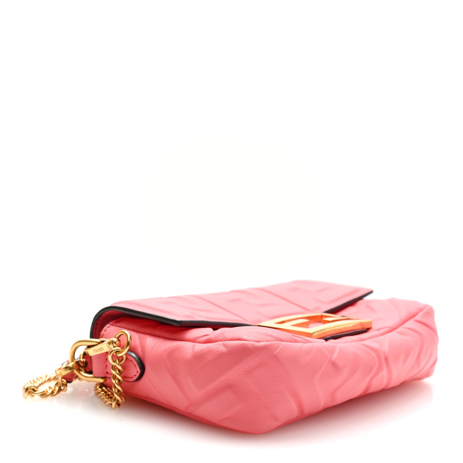 Fendi Nappa FF 1974 Embossed Mini Baguette Pink Dalia 4 of 11