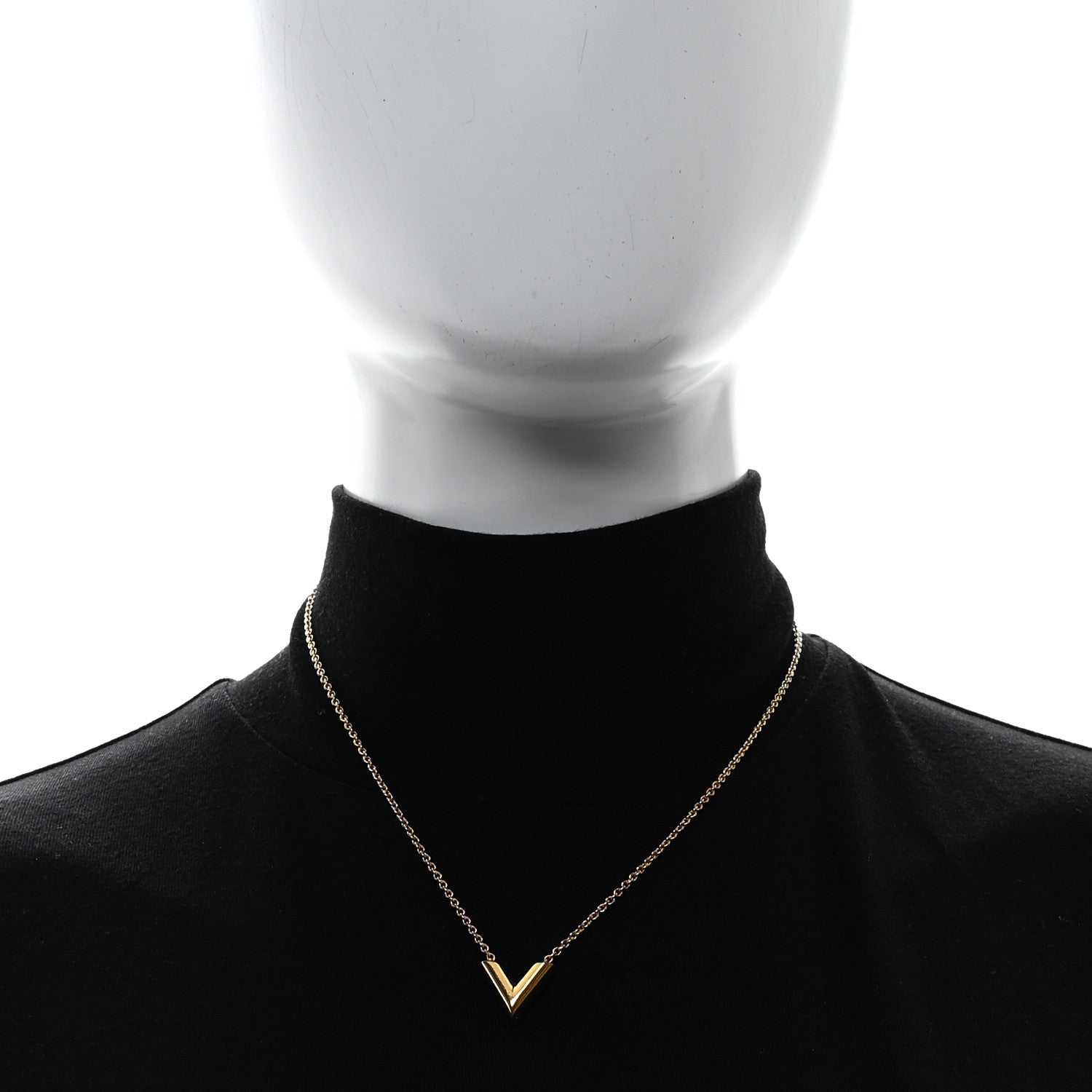 Louis Vuitton Essential V Necklace Gold 2 of 5