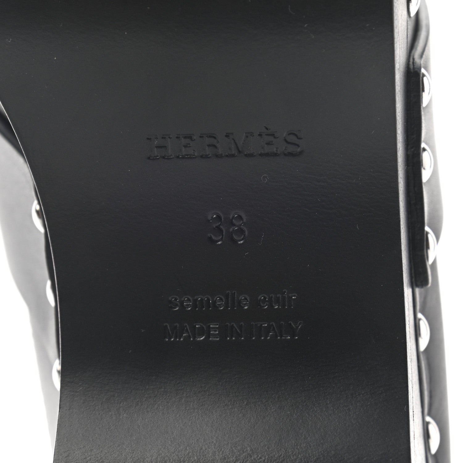 Hermes Calfskin Calya Mules 38 Black 7 of 7
