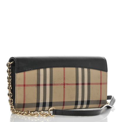Burberry Calfskin House Check Henley Wallet On Chain Black 3 of 12