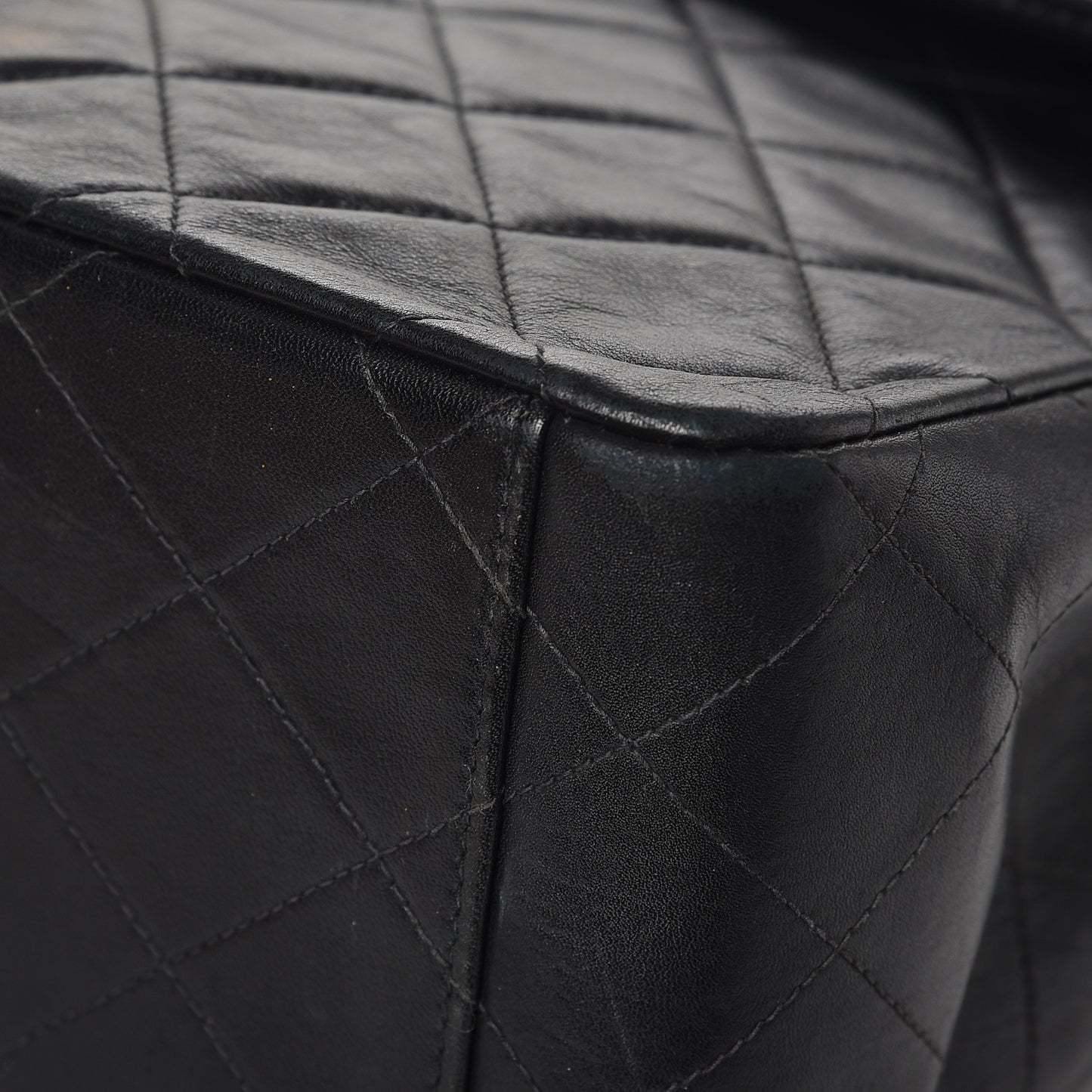 Lambskin Quilted XL Jumbo Single Flap Black
