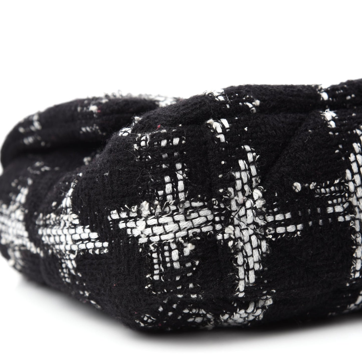 Tweed Quilted Large Chanel 19 Flap Black White