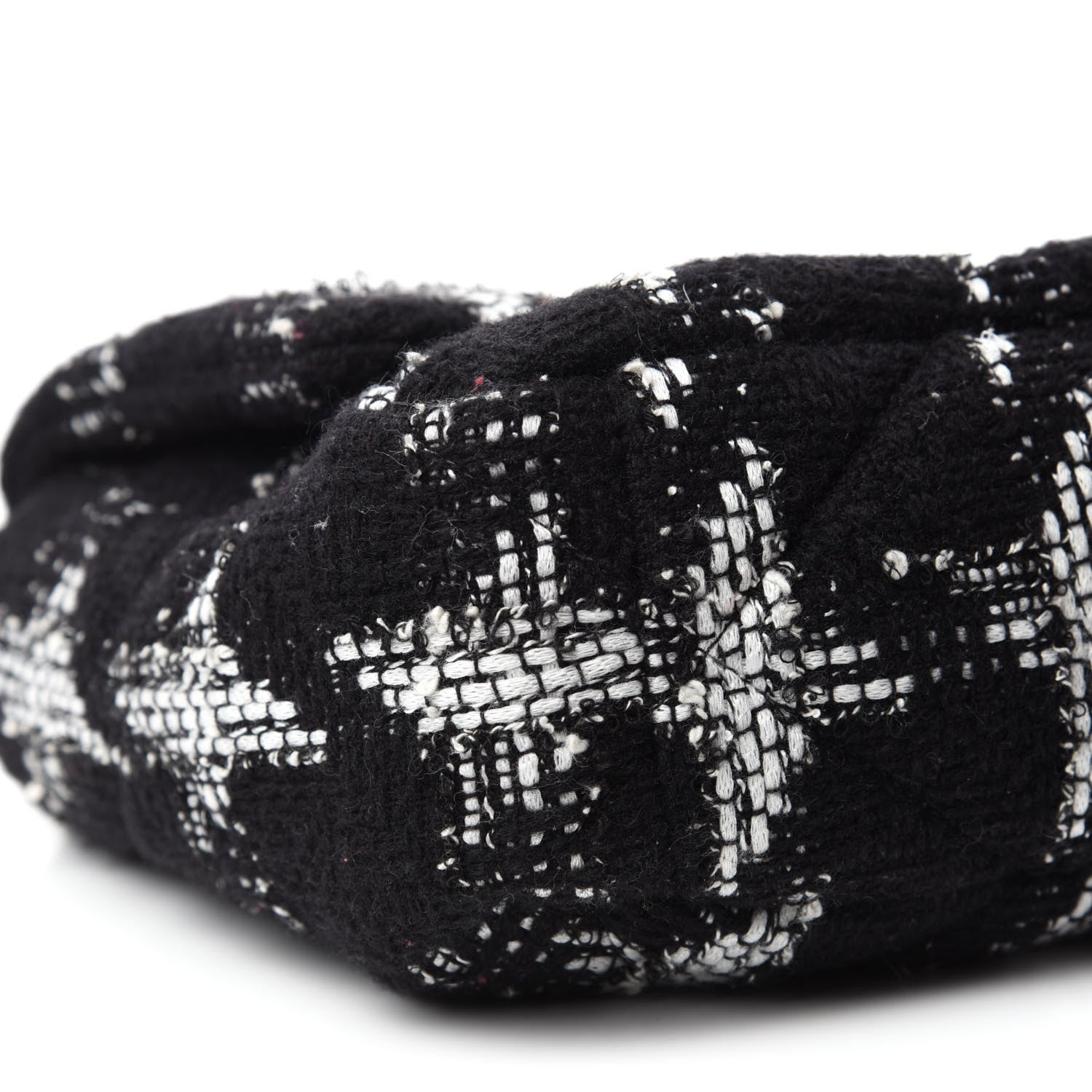 Chanel Tweed Quilted Large Chanel 19 Flap Black White 6 of 10