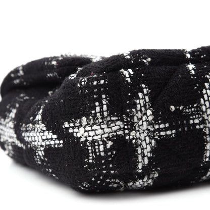 Chanel Tweed Quilted Large Chanel 19 Flap Black White 6 of 10