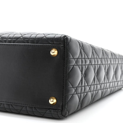 Christian Dior Lambskin Cannage Large Lady Dior Black 10 of 12