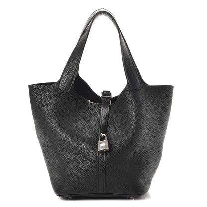 Hermes Taurillon Clemence Picotin Lock 22 MM Black 1 of 7