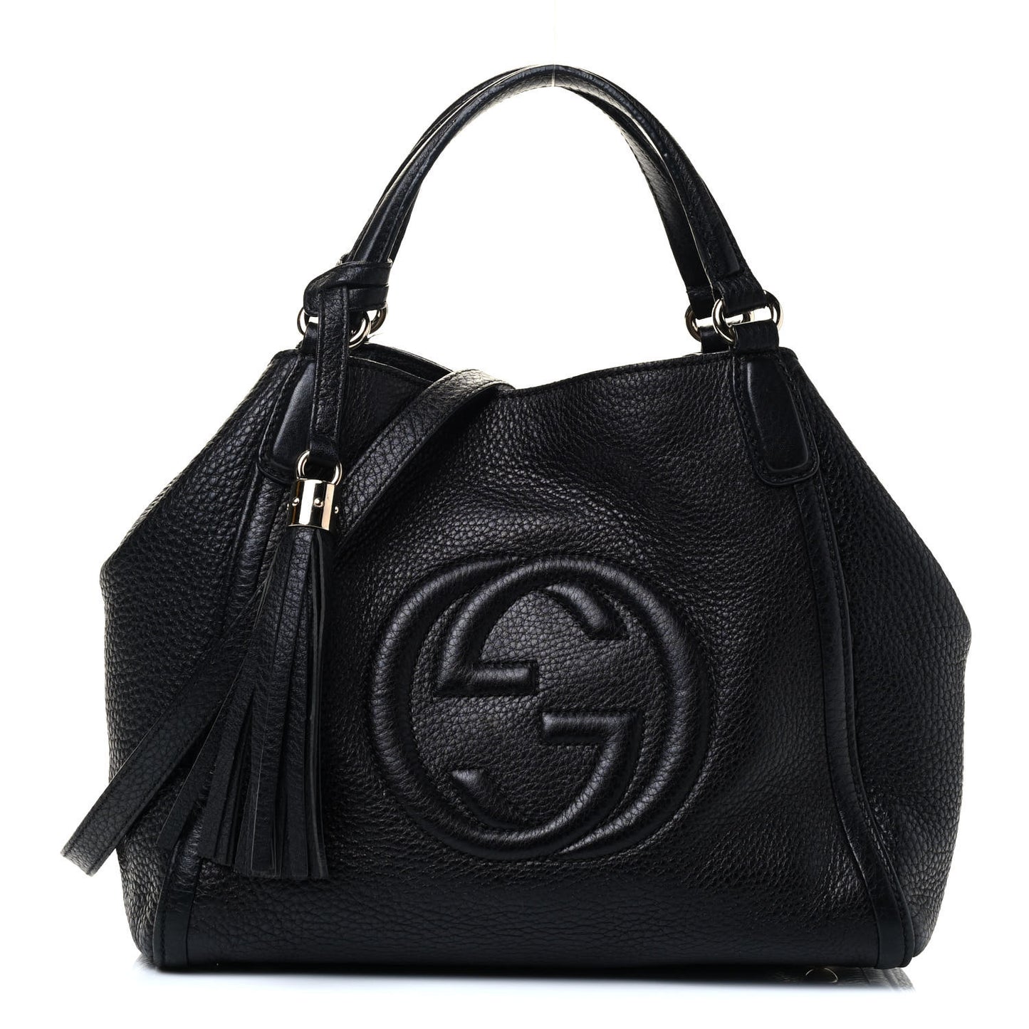 Pebbled Calfskin Small Soho Shoulder Bag Black