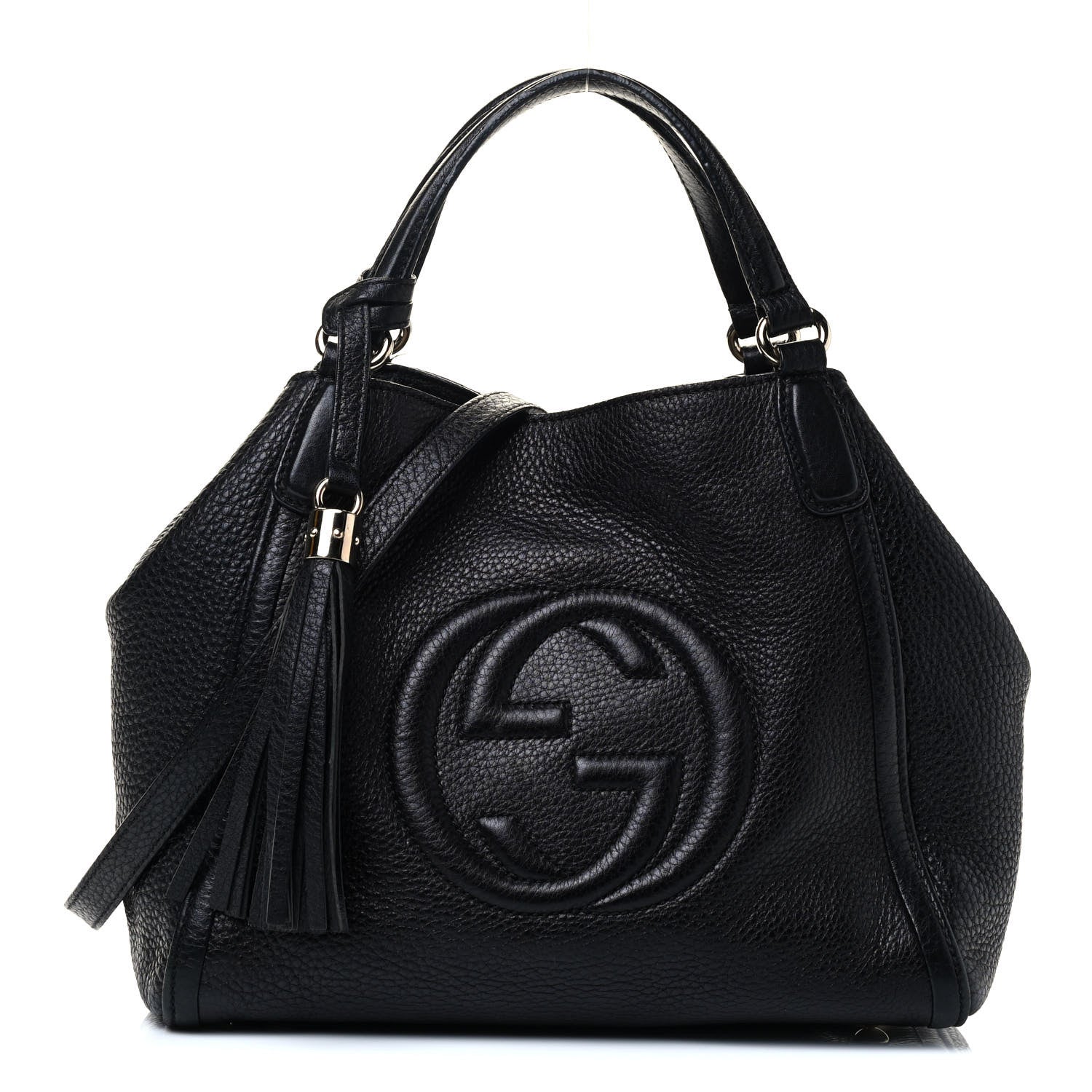 Gucci Pebbled Calfskin Small Soho Shoulder Bag Black 1 of 4