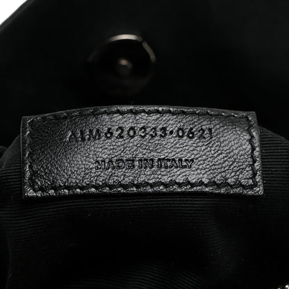 Saint Laurent Lambskin Quilted Toy Loulou Puffer Monogram Chain Satchel Black 8 of 16