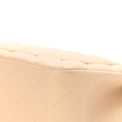 Chanel Lambskin Quilted Jumbo Double Flap Beige 11 of 13