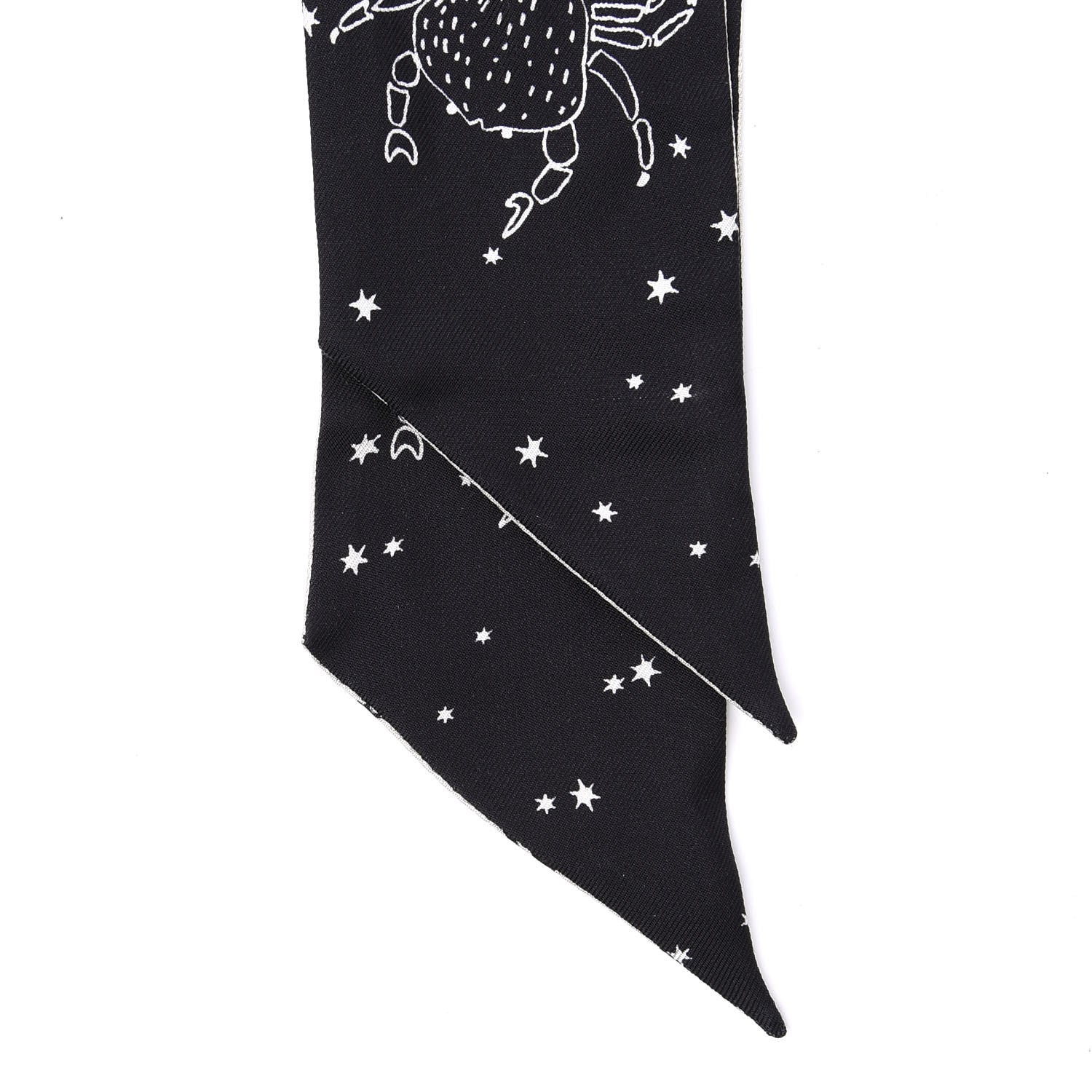 Christian Dior Silk Zodiac Cancer Mitzah Scarf Black 2 of 4