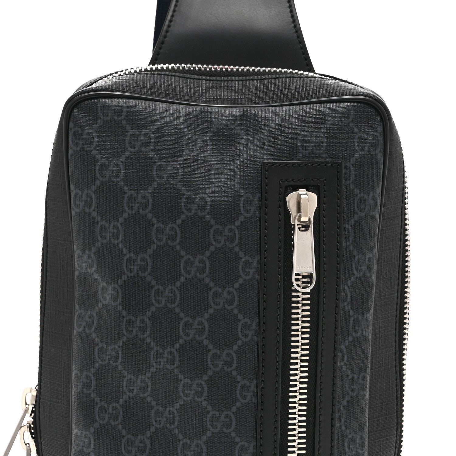 Gucci GG Supreme Monogram Web Belt Bag Black Grey 9 of 12