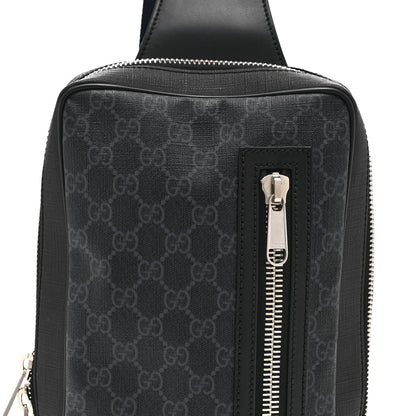 Gucci GG Supreme Monogram Web Belt Bag Black Grey 9 of 12
