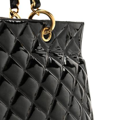 Chanel Patent Quilted Grand Shopping Tote GST Black 20 of 22
