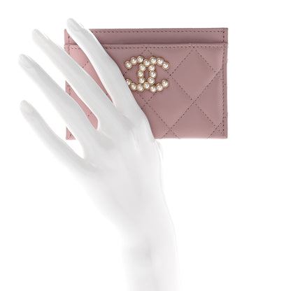 Chanel Lambskin Pearl Quilted Coco Candy Card Holder Light Pink 2 of 7