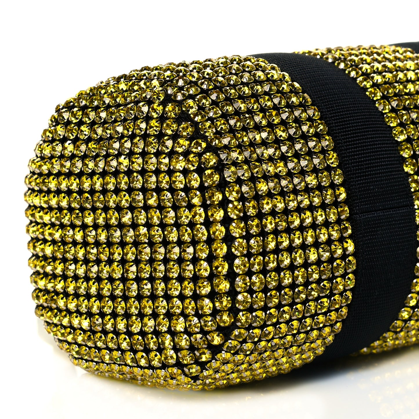 Mesh Crystal Rhinestone Mini Cruiser Duffle Lemon