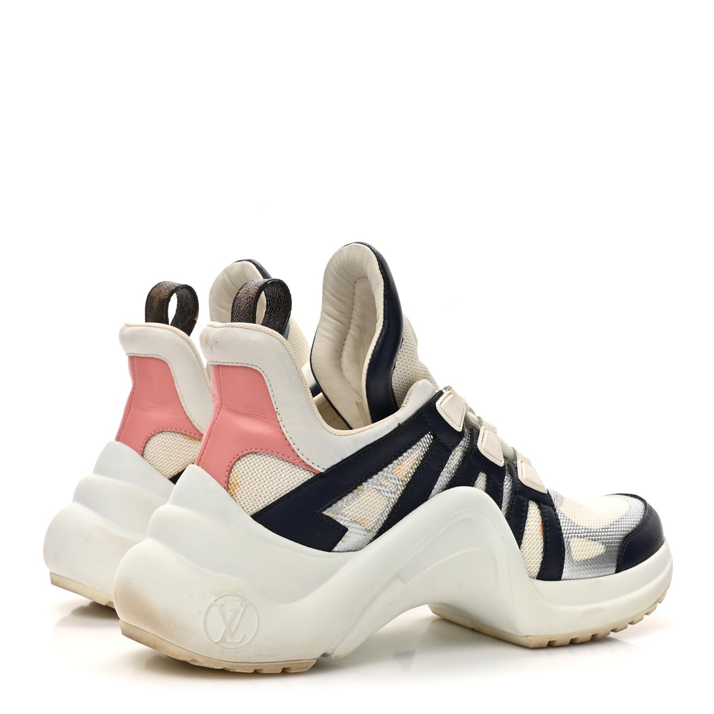 Calfskin Technical Nylon LV Archlight Sneaker 36.5 White Blue Pink
